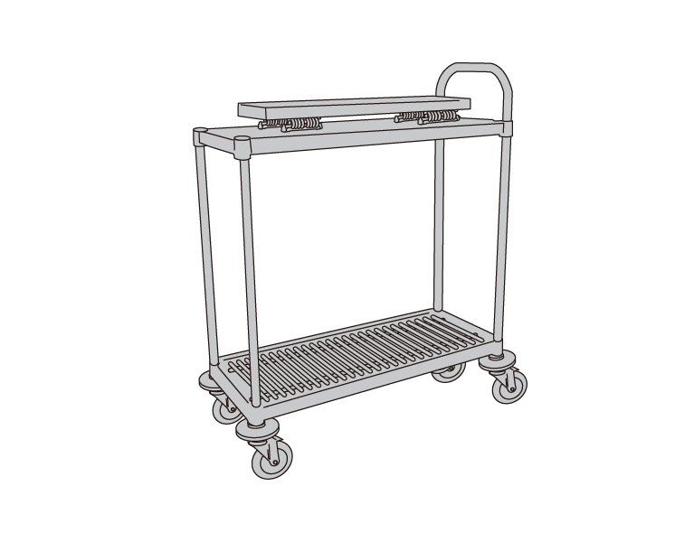 Anti-vibration wagon (to prevent items from falling)
