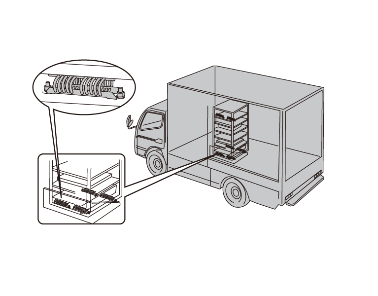 Specially equipped vehicle (protection when transporting precision equipment)