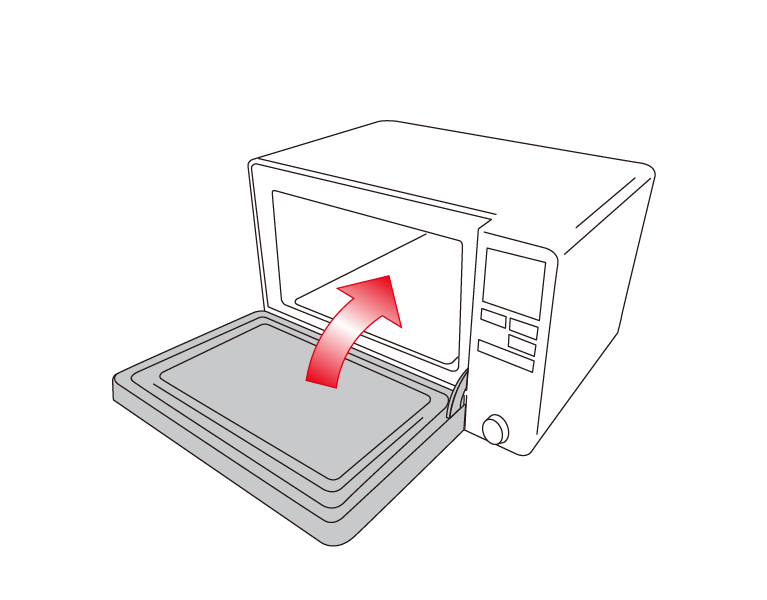 Microwave oven opening and closing
